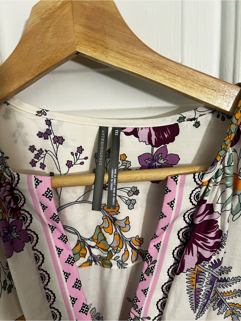 Anthropologie The Somerset Cream Maxi Dress with Pink and Purple Floral Print - Picture 4 of 5